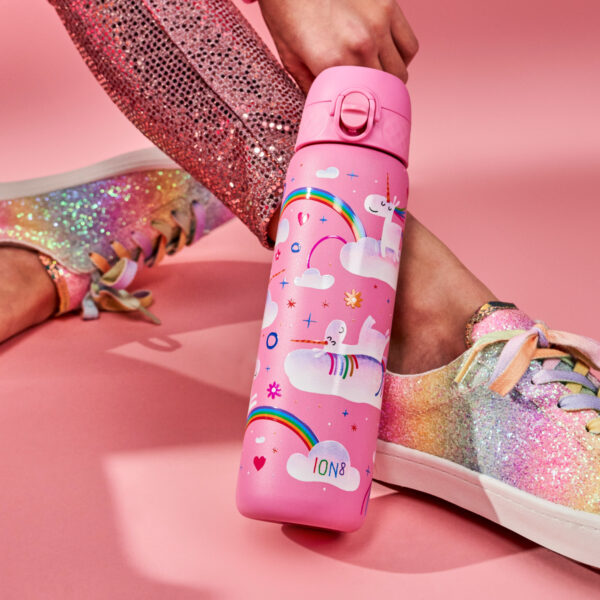 Butelka ION8 Single Wall I8SS600PPUNIRAIN Unicorn Rainbow